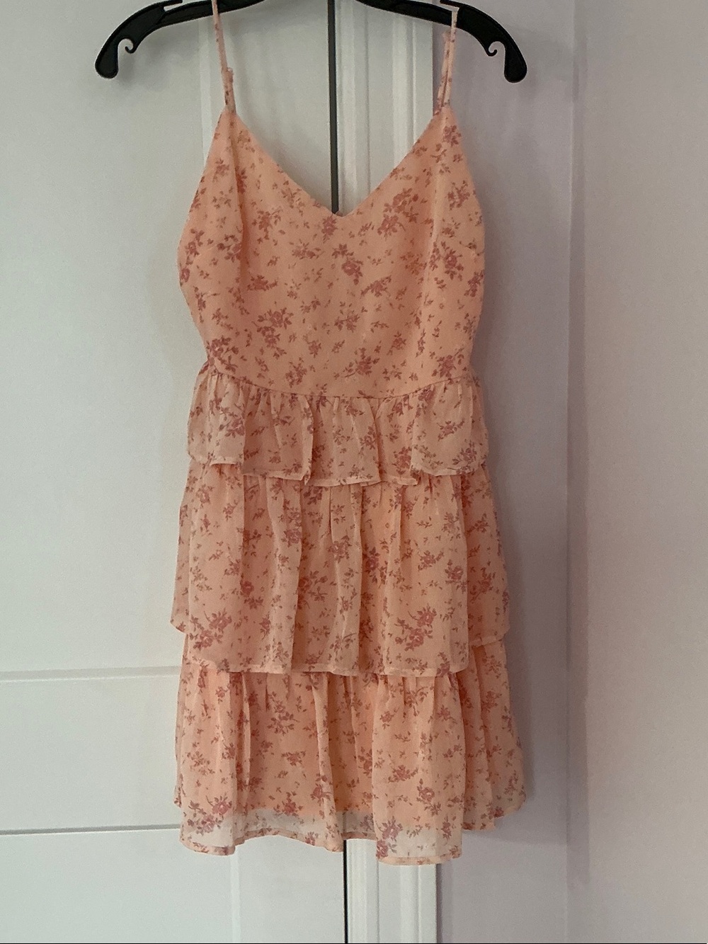 Altar'd State Peach Floral Tiered Sundress